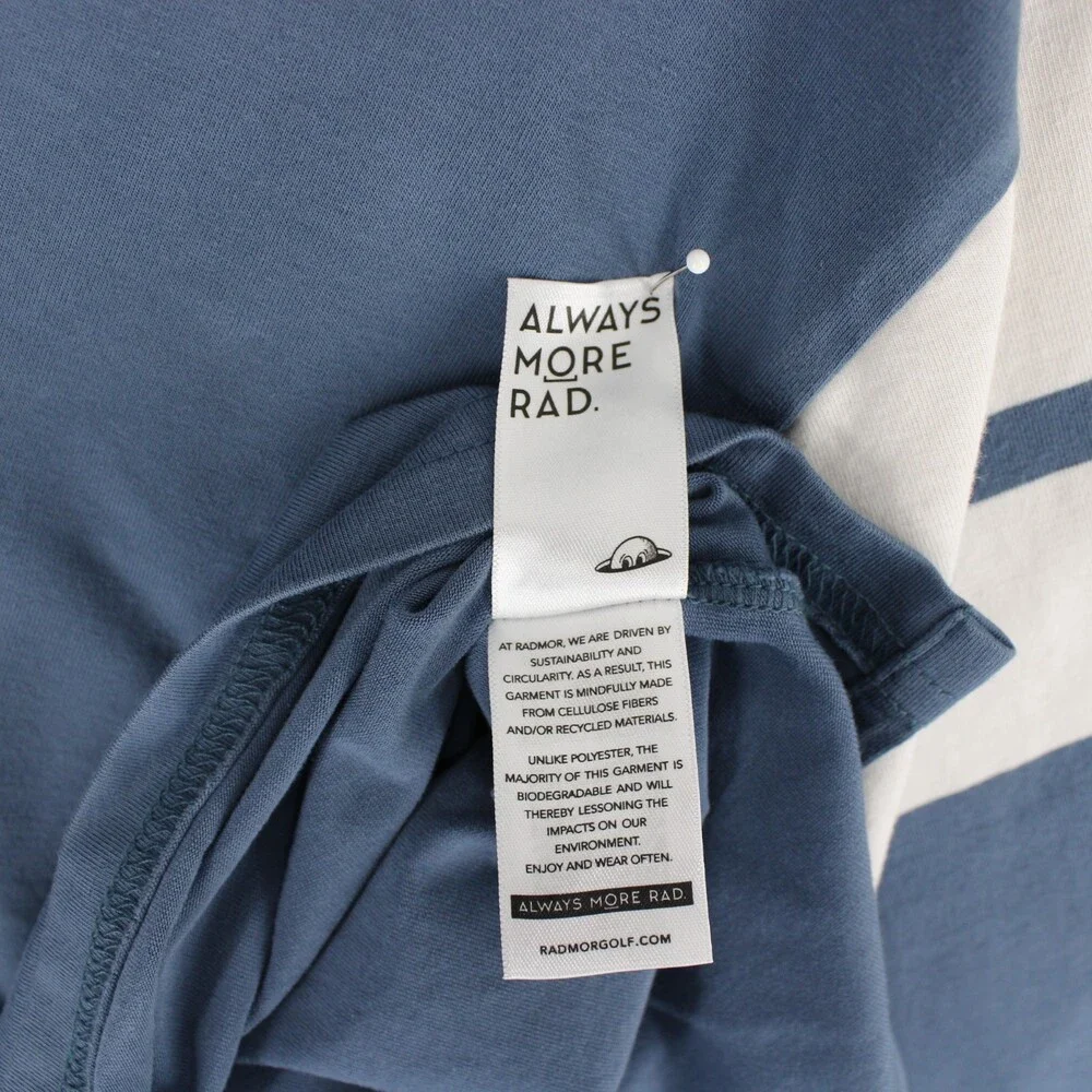 Radmor Pullover Mens XXL Blue Striped Quarter Zip Pima Cotton Golf Mock
